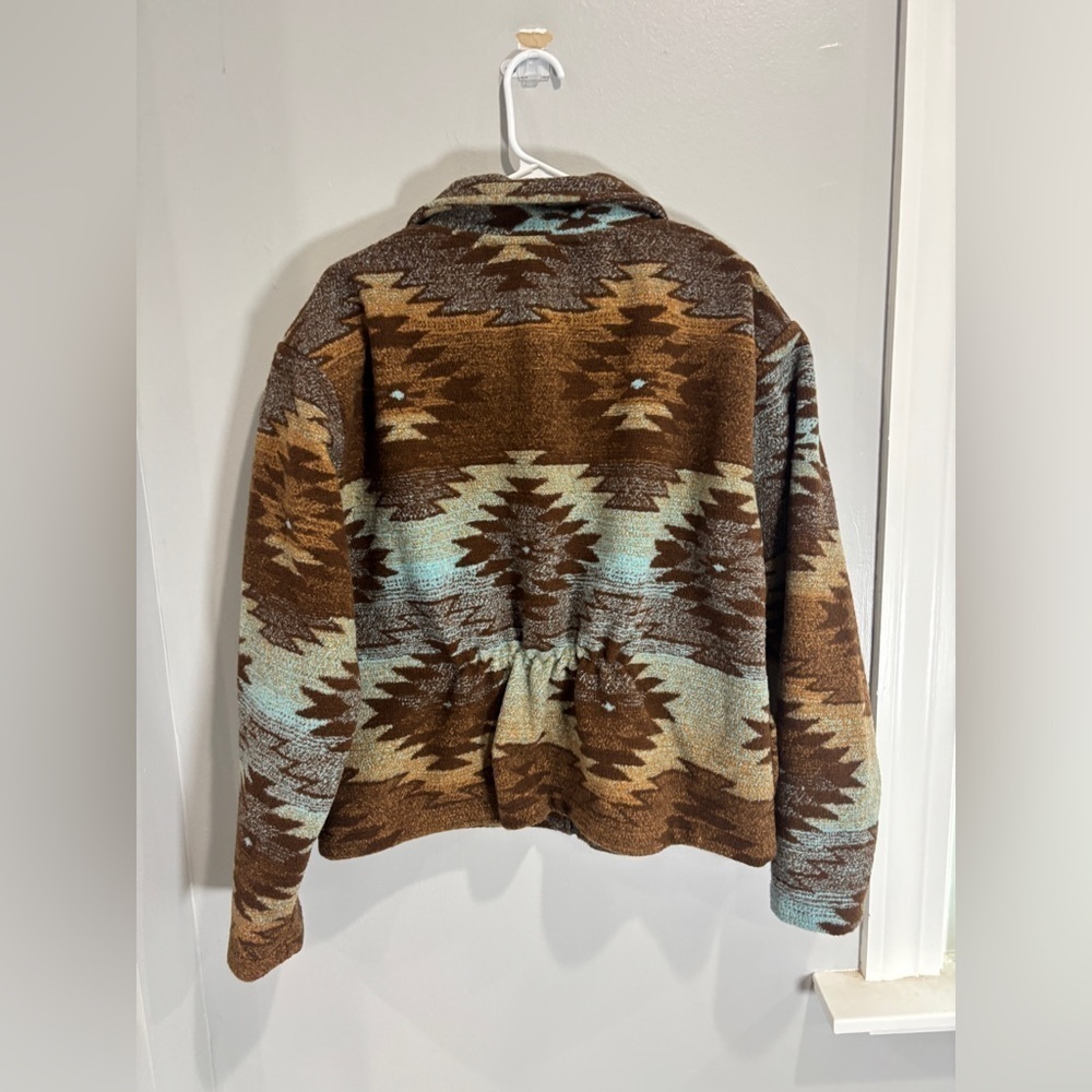 Vtg Black Mountain Outdoor Full Zip Aztec Fleece Jacket USA Made Women’s 2XL - Picture 8 of 10